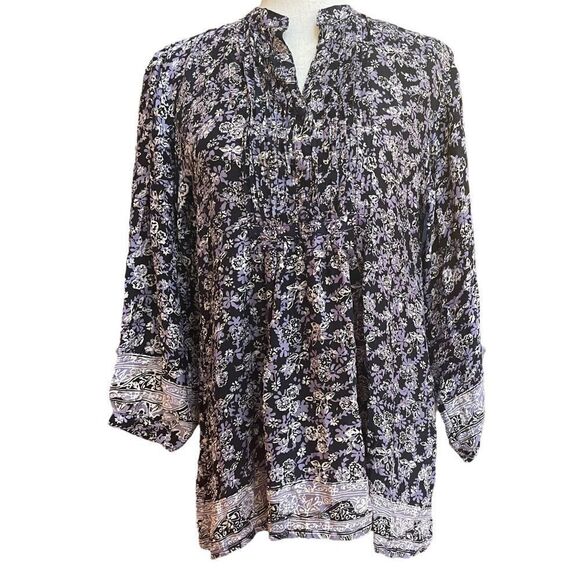 Natalie Martin 100% Silk Button Down Long Sleeve Floral Blouse Shirt Top XS - Picture 2 of 11